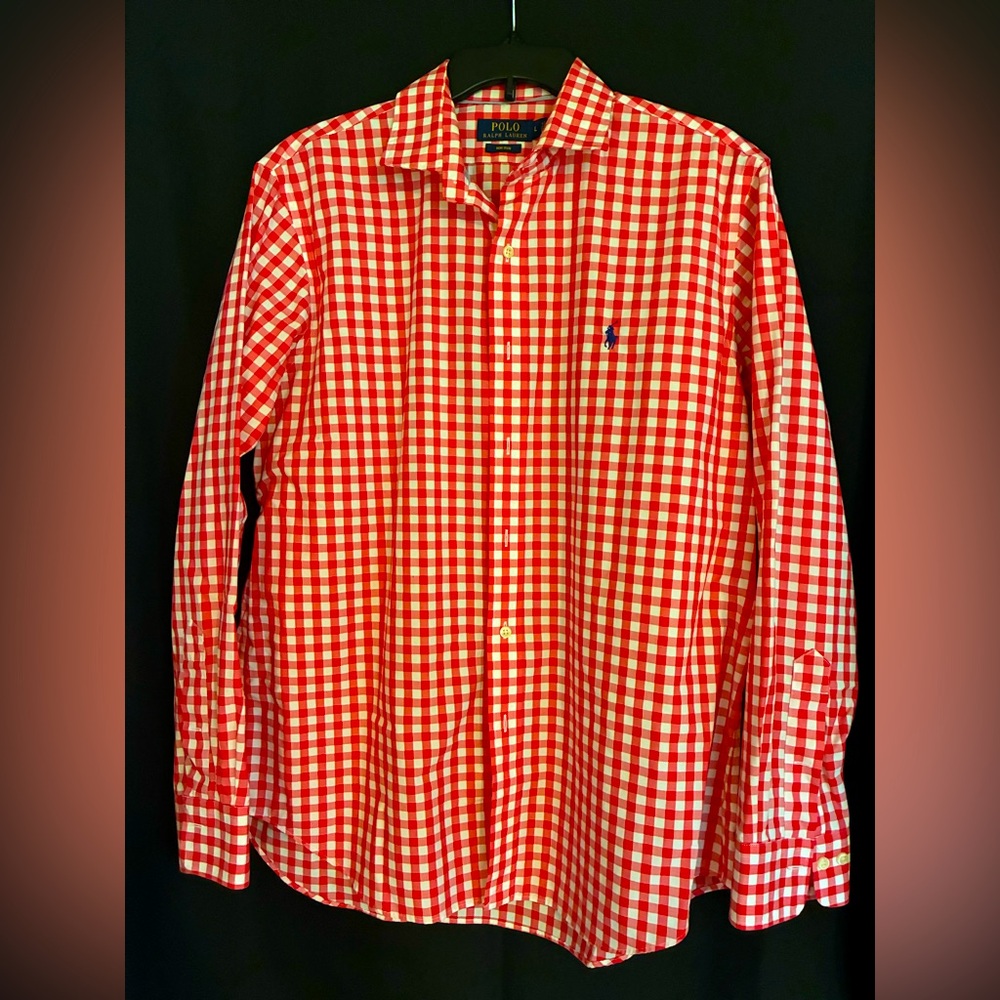 Polo Ralph Lauren Gingham Oxford Button Down Men’s Shirt. Size Large.